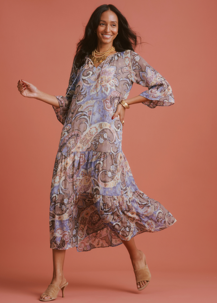 loose fitting long dresses Elegant V-Neck Sleeve Maxi Dress 50% Viscose How to Style Loose-Fitting Dresses