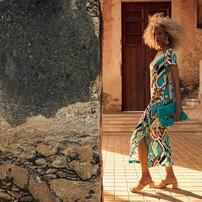 knee length dresses for ladies Maeve Pleated Midi Dress: Floral Midi Dress, Sundress, Plisse Dress, Blue  Midi, Green Midi, Summer Dress main image 1