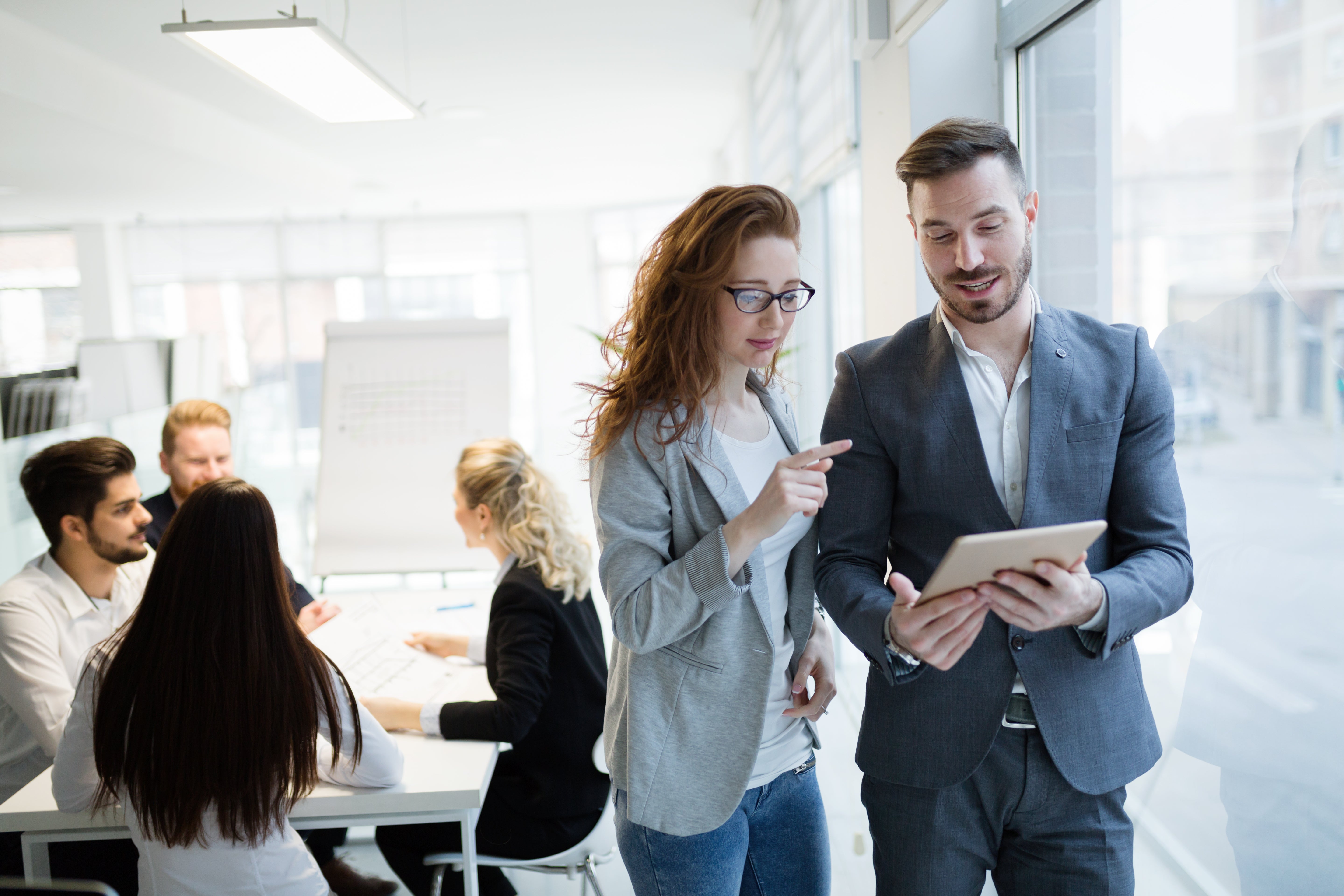 People collaborating in an office environment