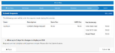 image of the Producer Detail Report Submit Request.