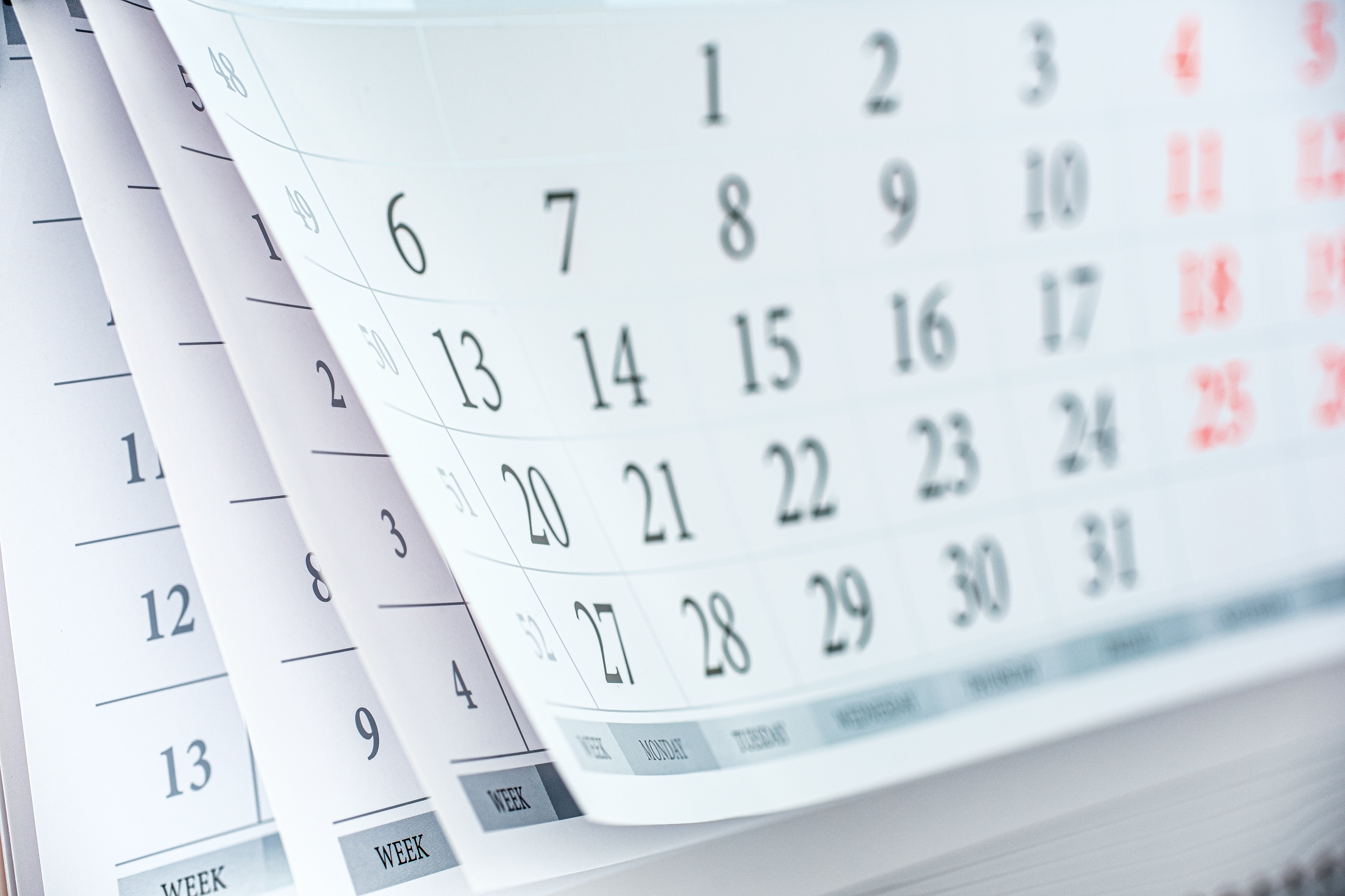 Image of a paper calendar