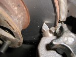 Brake rotor being machined on a brake lathe