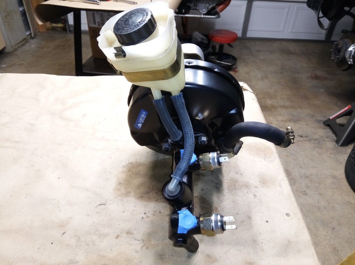 Air-cooled Porsche 911 rebuilt brake booster master cylinder assembly.
