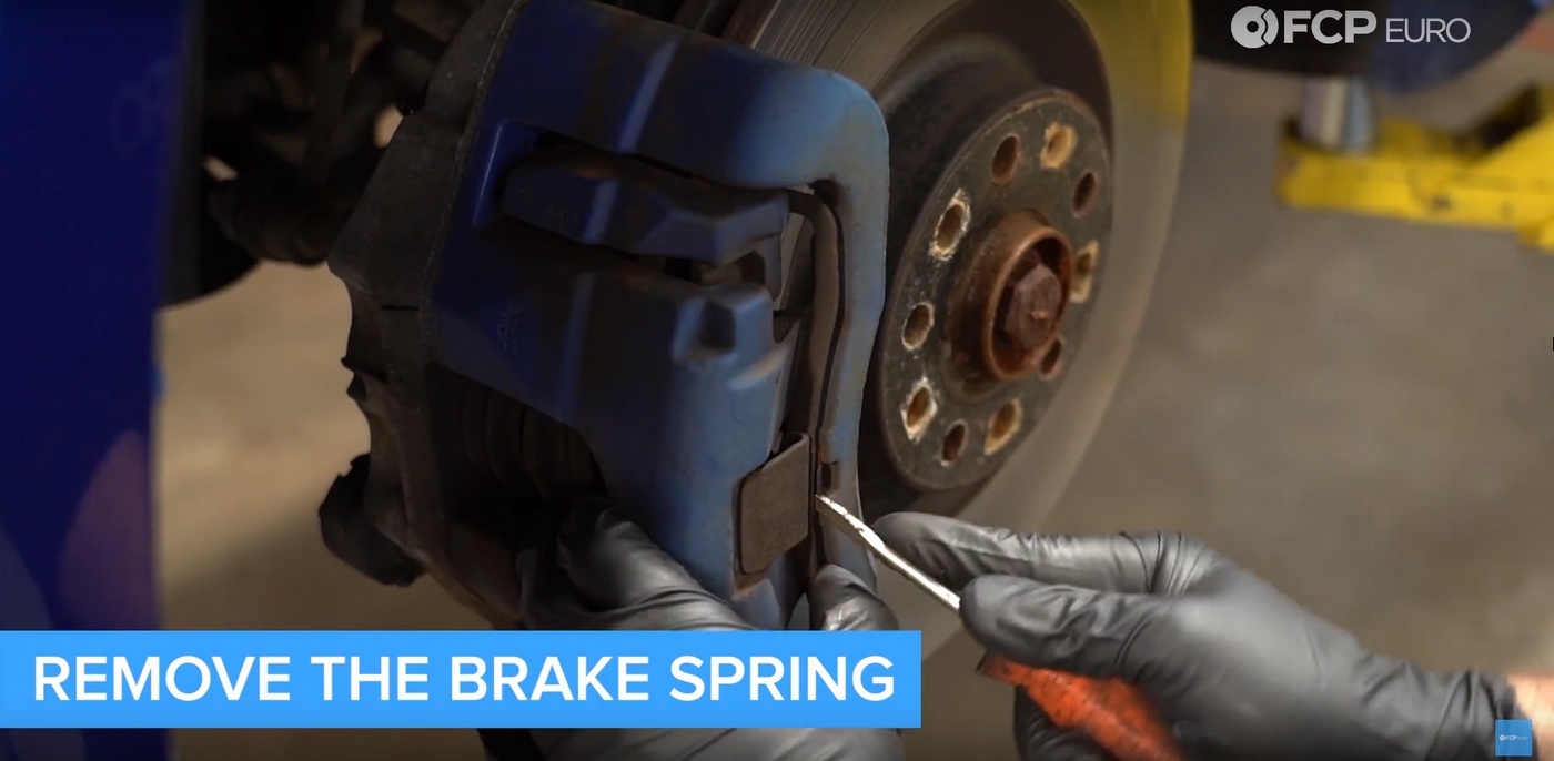 VW DIY Brake Job Caliper Spring Removal