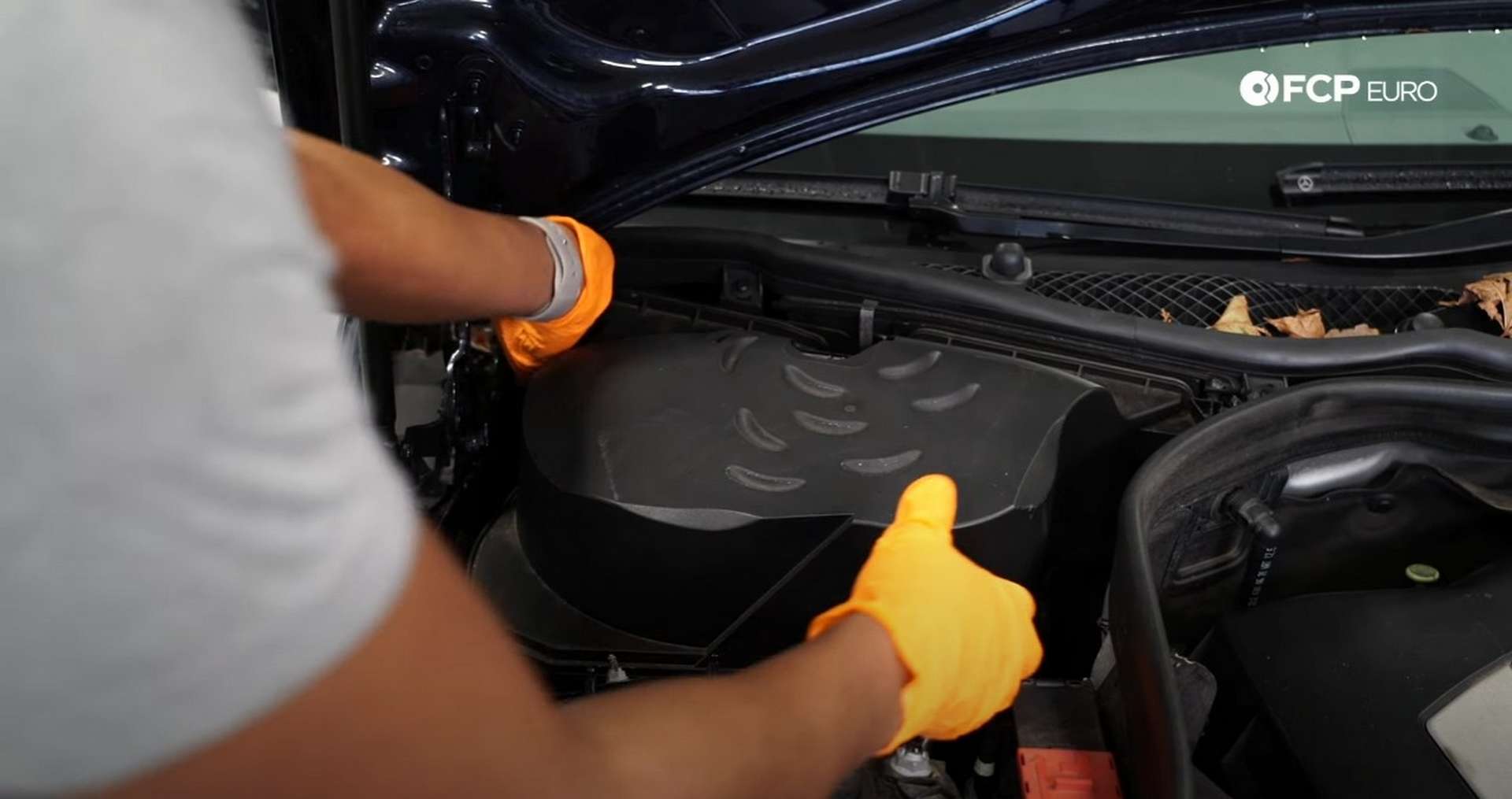 DIY Mercedes W212/204 Alternator and Drive Belt Replacement removing the cabin filter airbox
