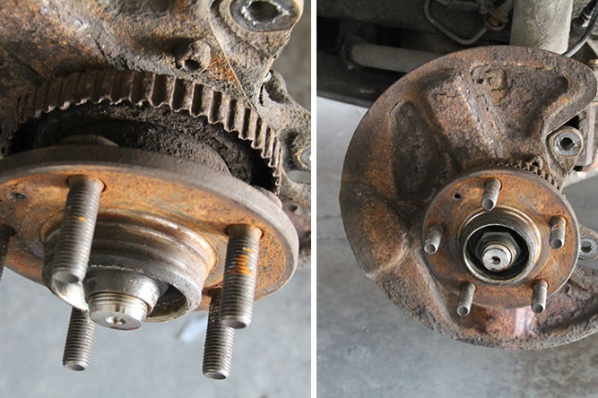 Step 3: Remove caliper, caliper bracket, and rotor