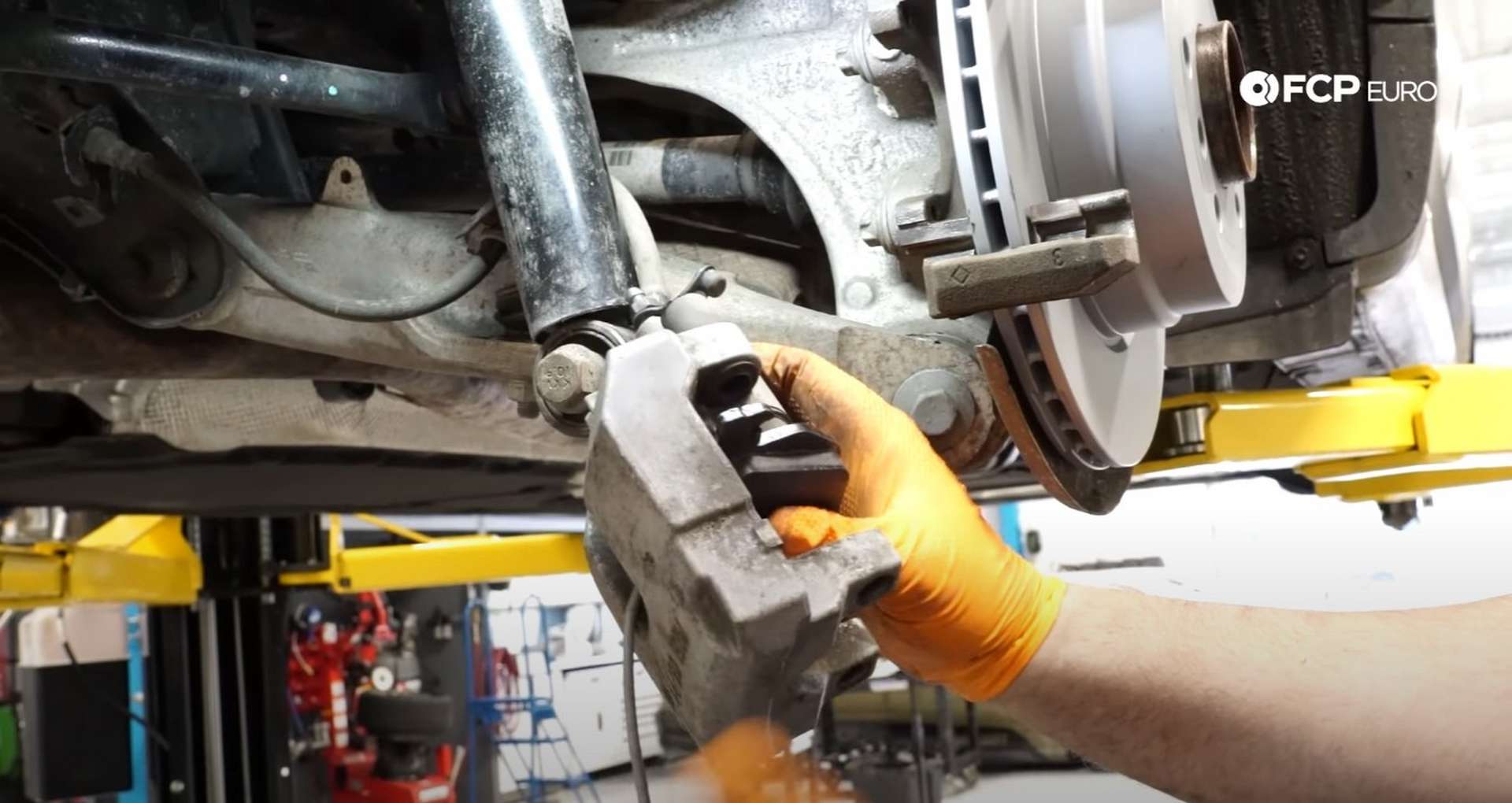 DIY BMW F15 X5 F16 X6 Brake Service installing the inner pad