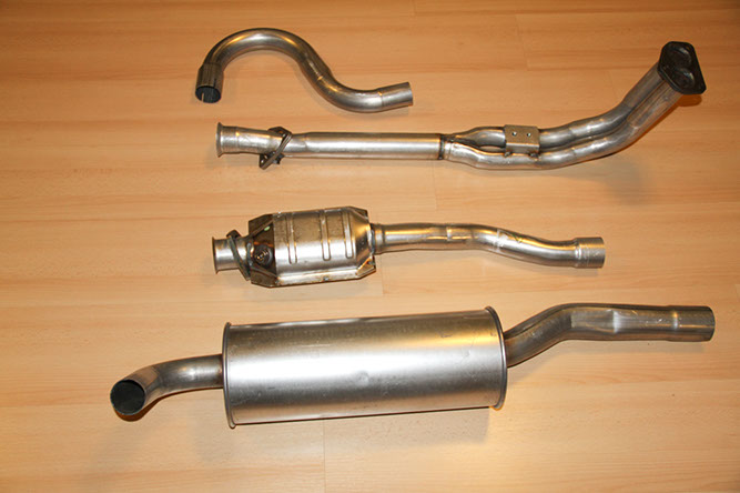 Volvo 940 muffler and exhaust system.