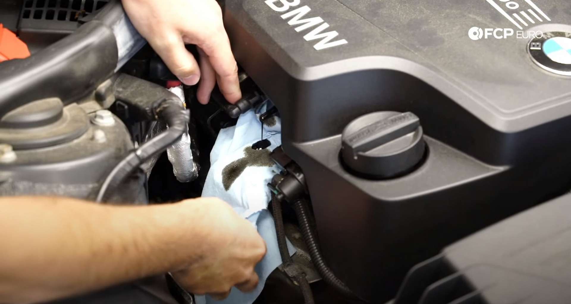 DIY BMW N20 Vacuum Pump removing the engine cover’s vacuum lines
