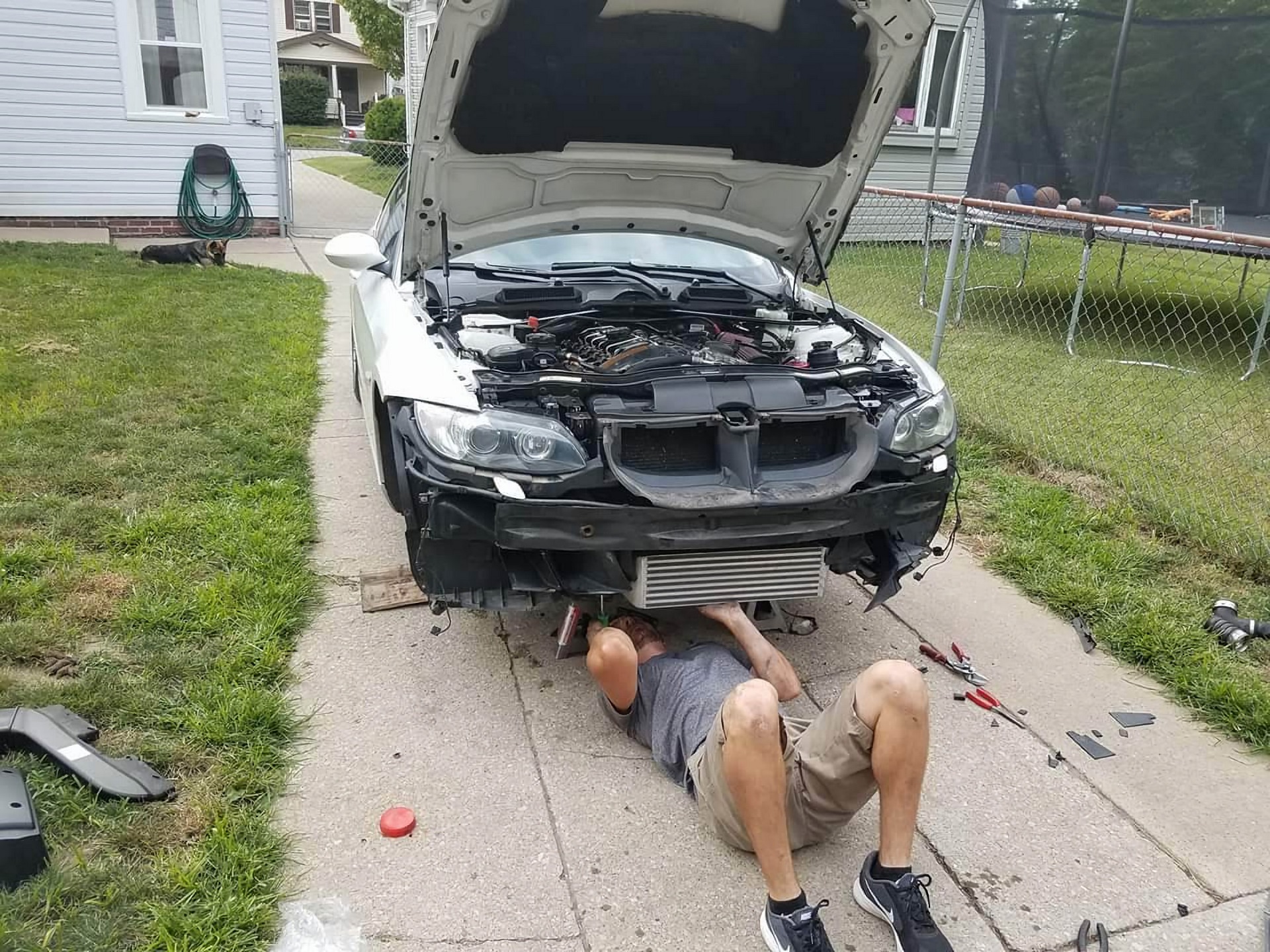 Chad Under His 335xi In The Driveway