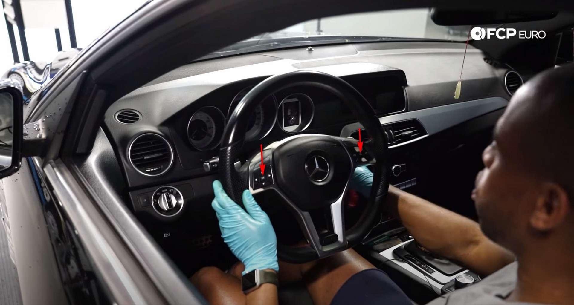 DIY Mercedes M271 Oil Change steering wheel button locations