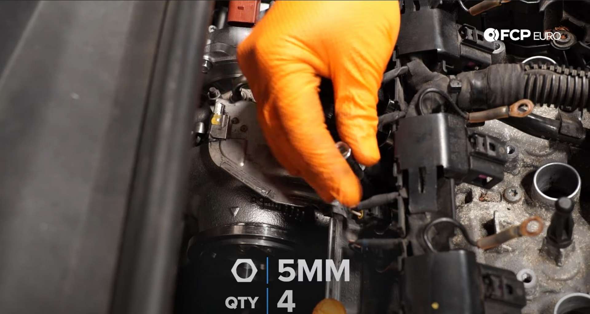 DIY MK7 VW GTI Turbocharger Upgrade installing the heat shield bolts