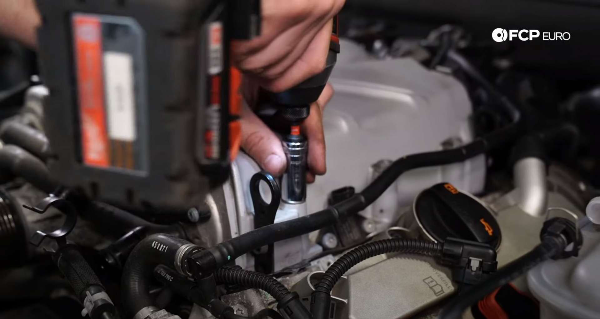 DIY Audi B8.5 Water Pump and Thermostat Replacement removing the supercharger nuts