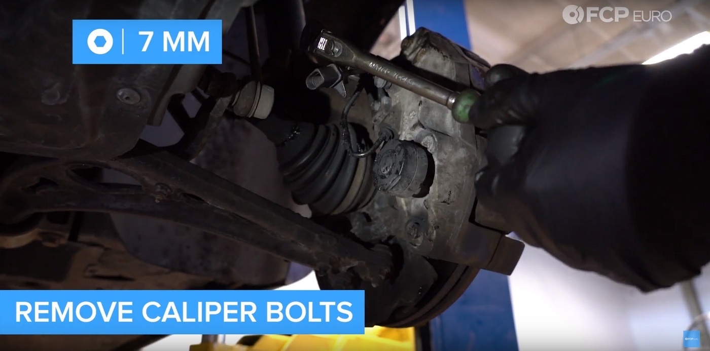 VW DIY Brake Job Caliper Bolt Removal