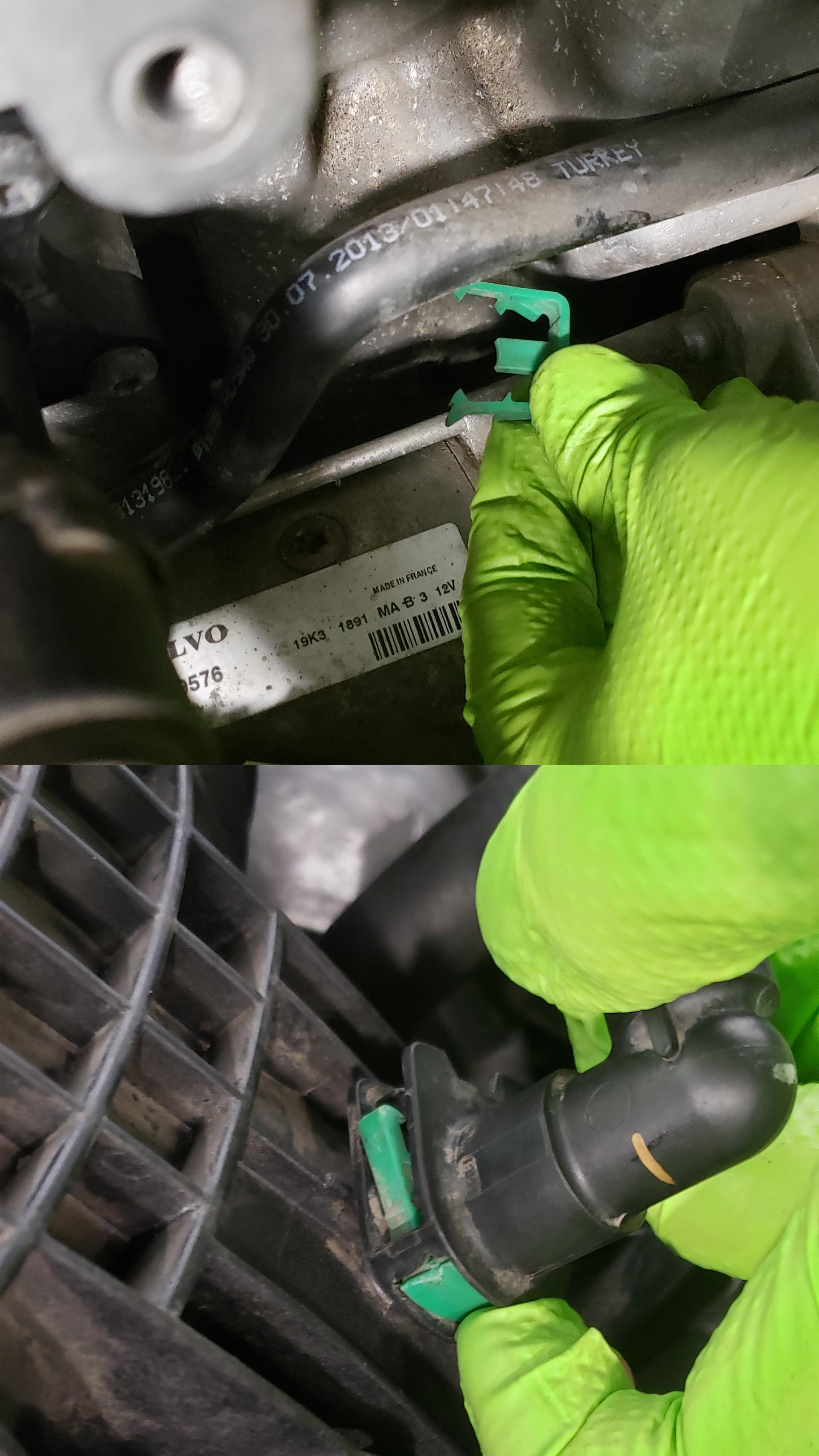 Volvo V60 P3 Water Pump Replacement Cooling System Green Clip