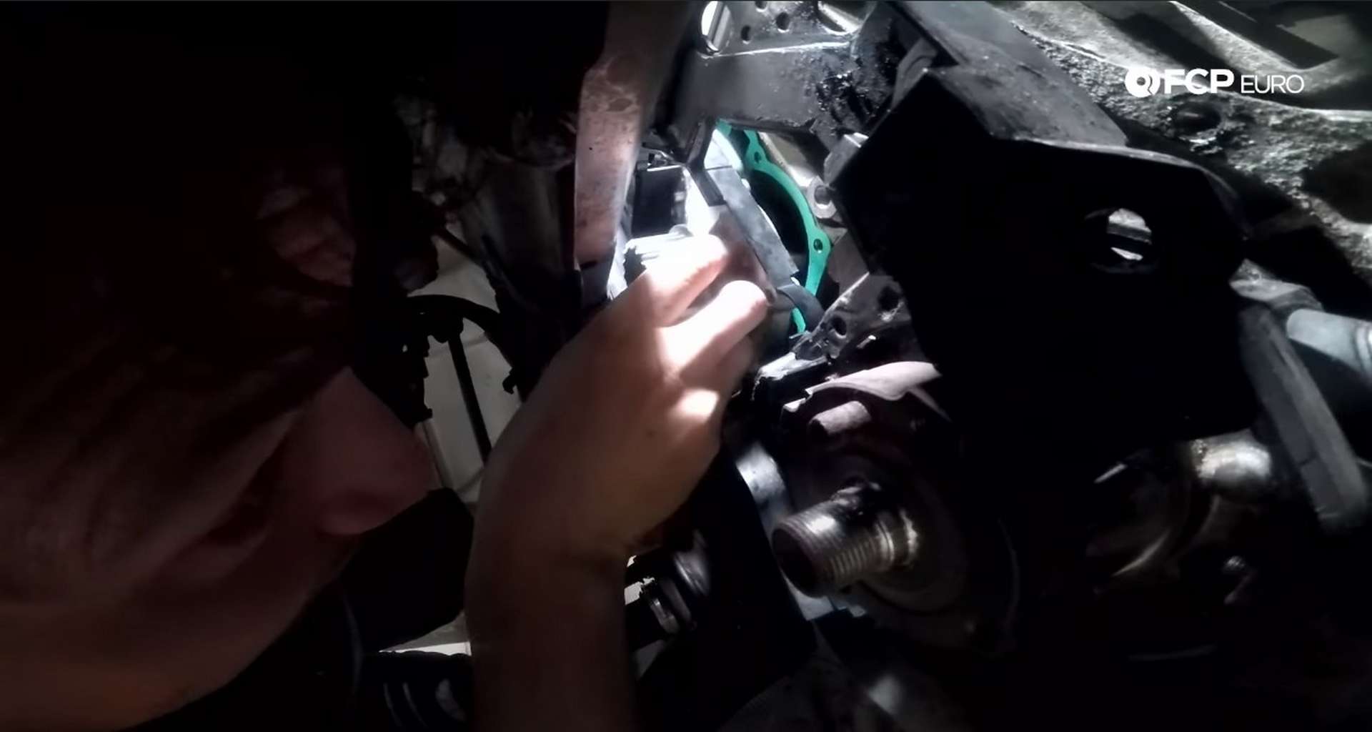 DIY Volvo P1 Water Pump Replacement installing the water pump