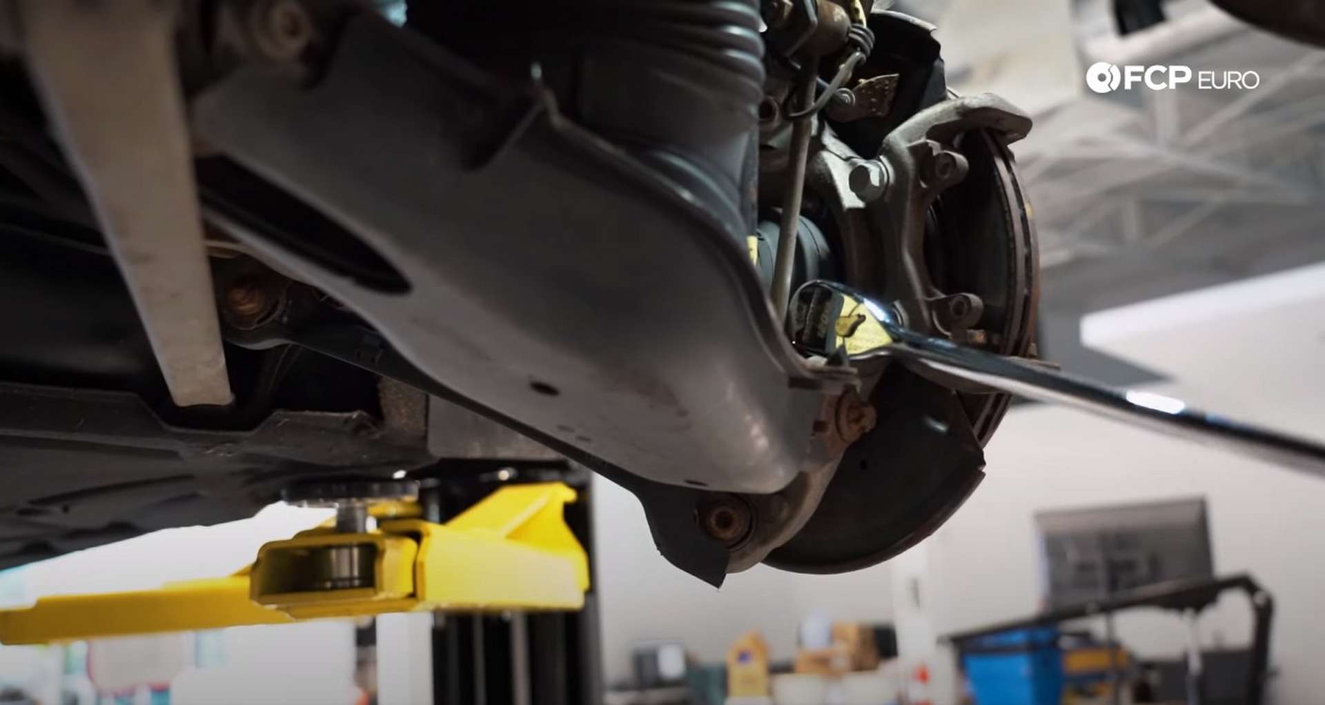 DIY Mercedes W211/212 Rear Brake Job removing the caliper bracket bolts