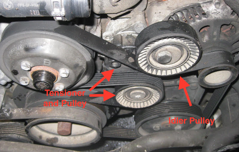 Replacing Drive Belts, Tensioners, Pulley On BMW E39 Six-cylinder ...