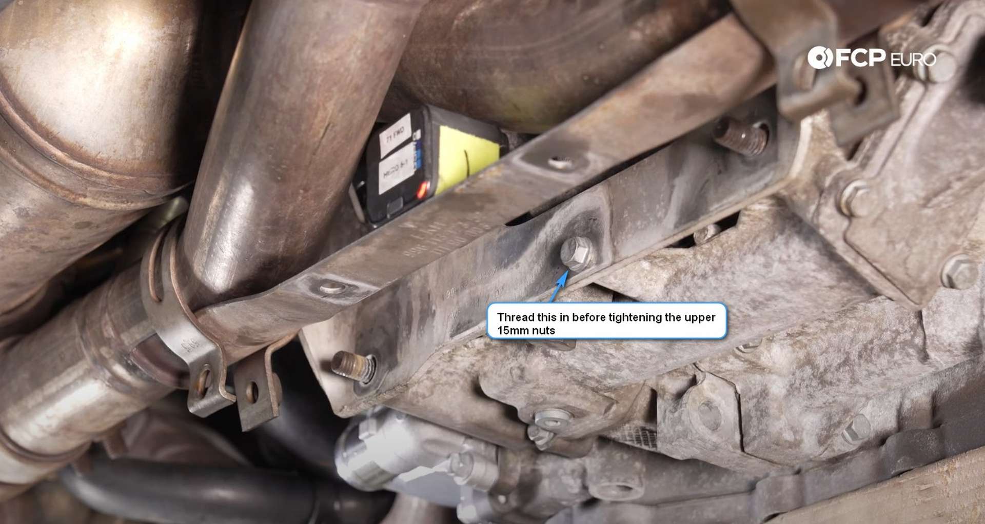 DIY Porsche 996 911 Water Pump And Thermostat Replacement alignment bolt installed