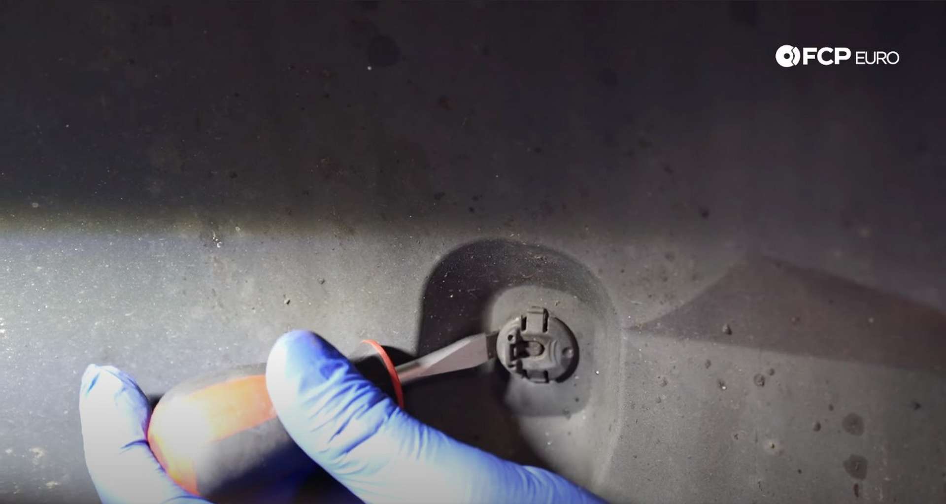 DIY Audi B8.5 Water Pump and Thermostat Replacement removing the bumper fastener