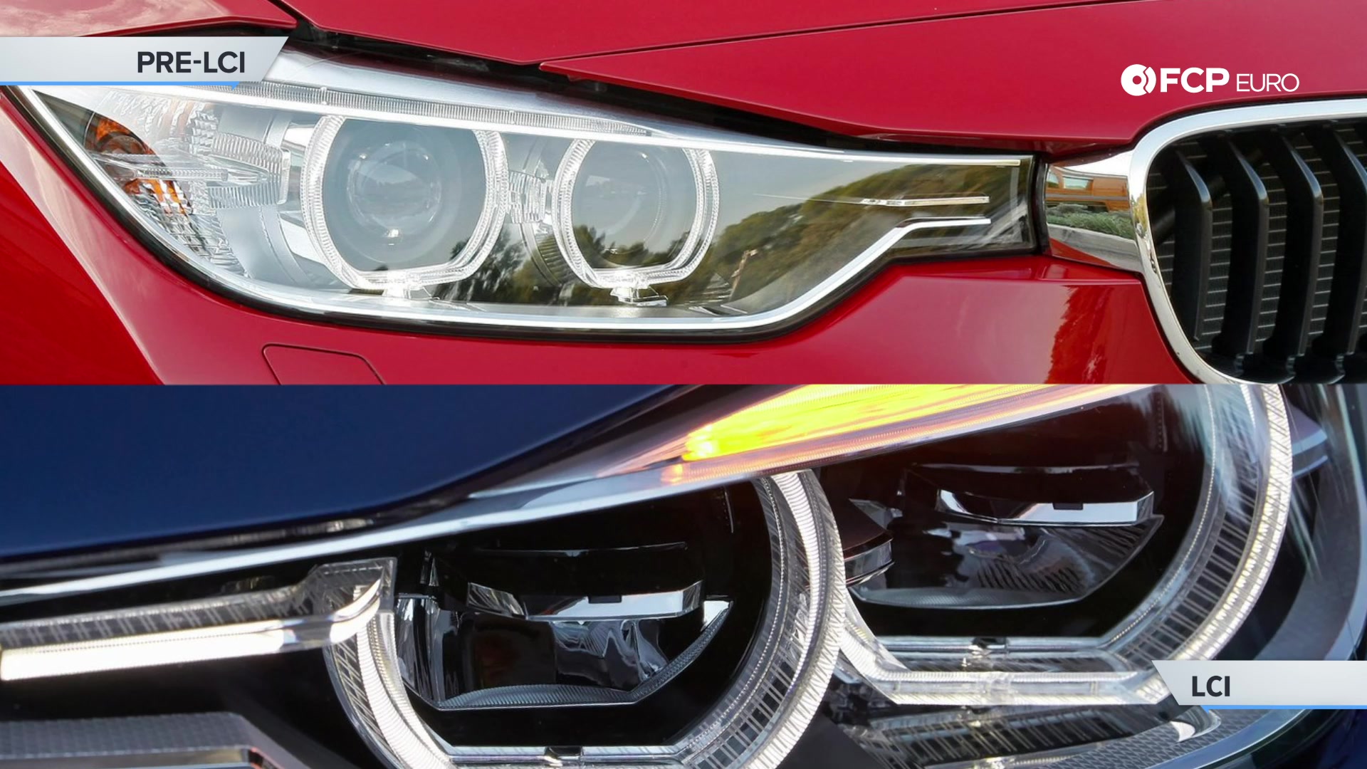 EVERGREEN BMW E90 VS F30 LCI headlight differences