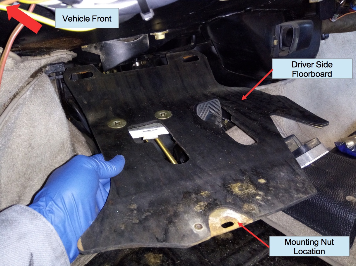 Air-cooled Porsche 911 driver side floor board.