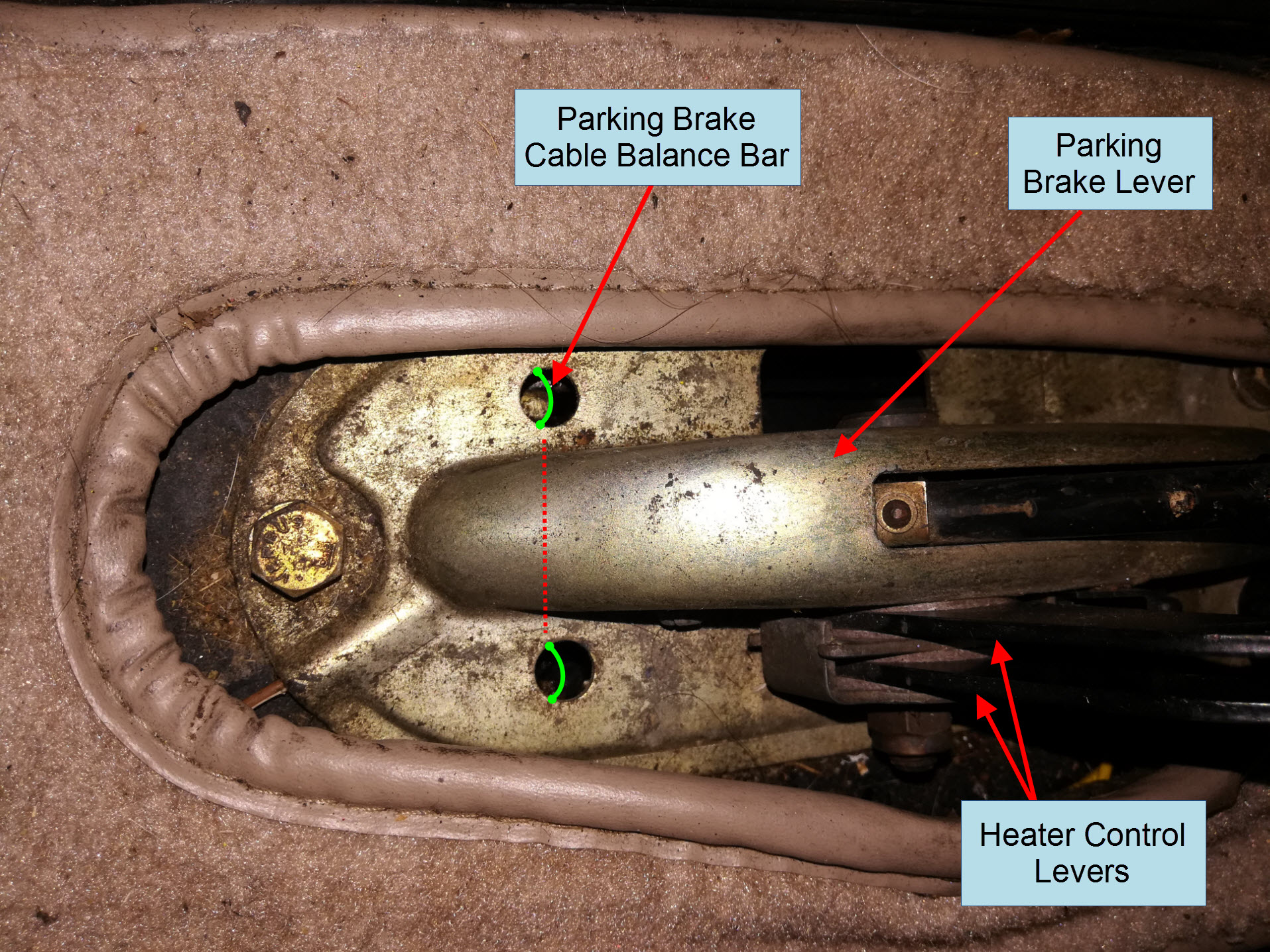 Air-cooled Porsche 911 parking brake cable adjustment.