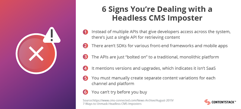 6 signs you're dealing with a headless CMS imposter