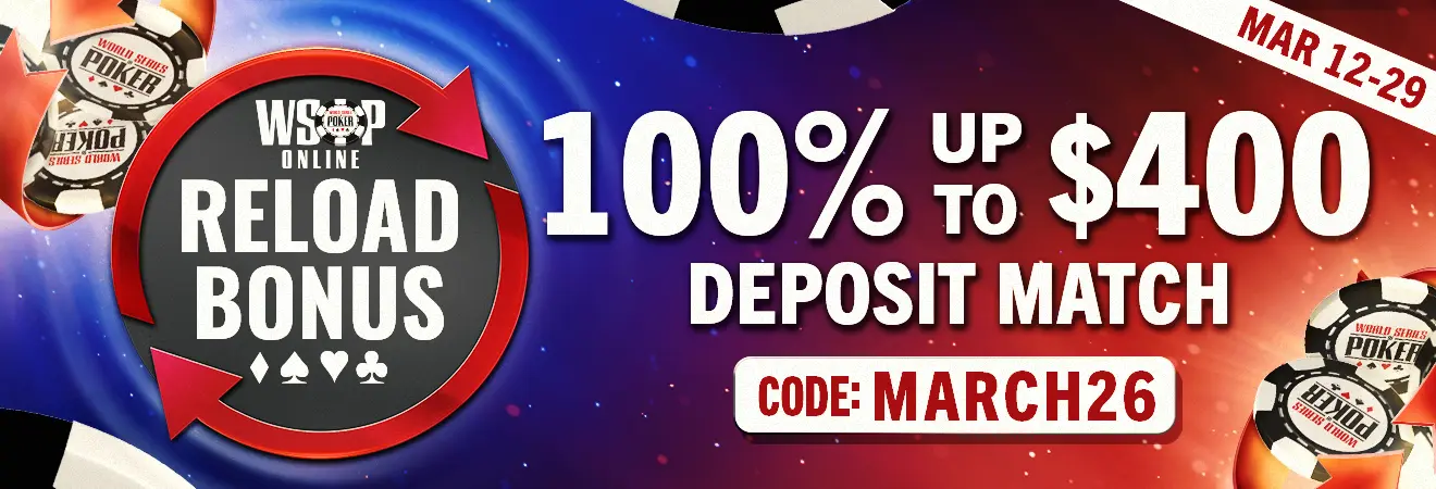 NV 100% up to $400 Reload Bonus March