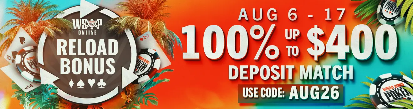 MI 100% up to $400 Reload Bonus August