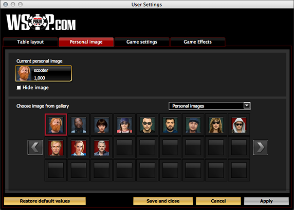 Software User Settings 