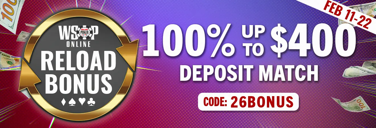 NJ 100% up to $400 Reload Bonus