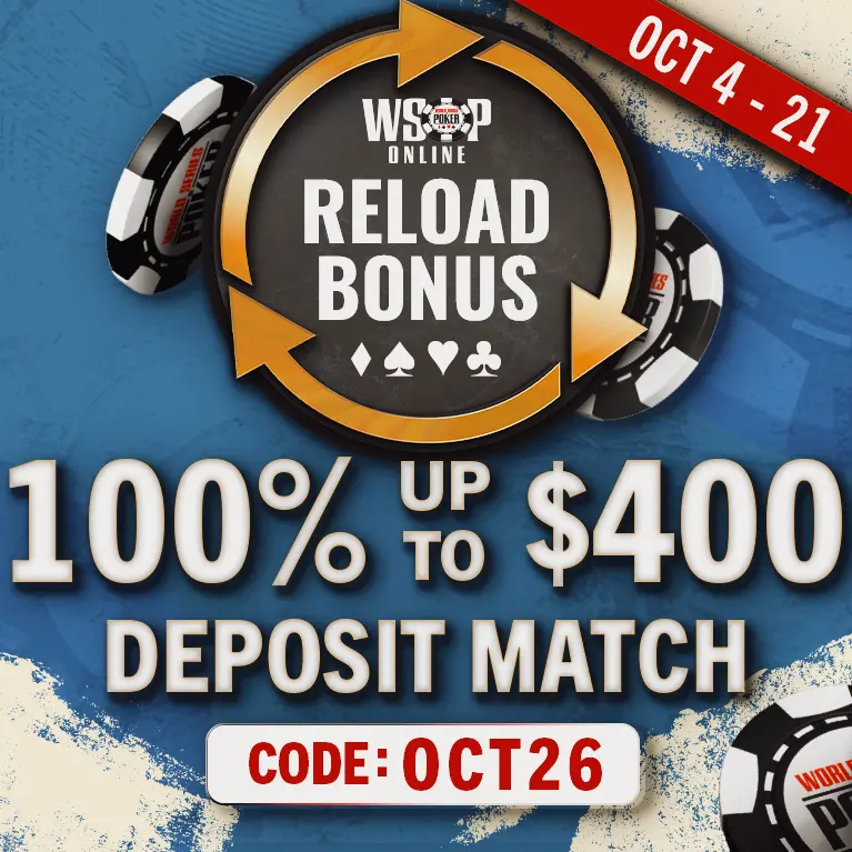 100% up to $400 Reload Bonus
