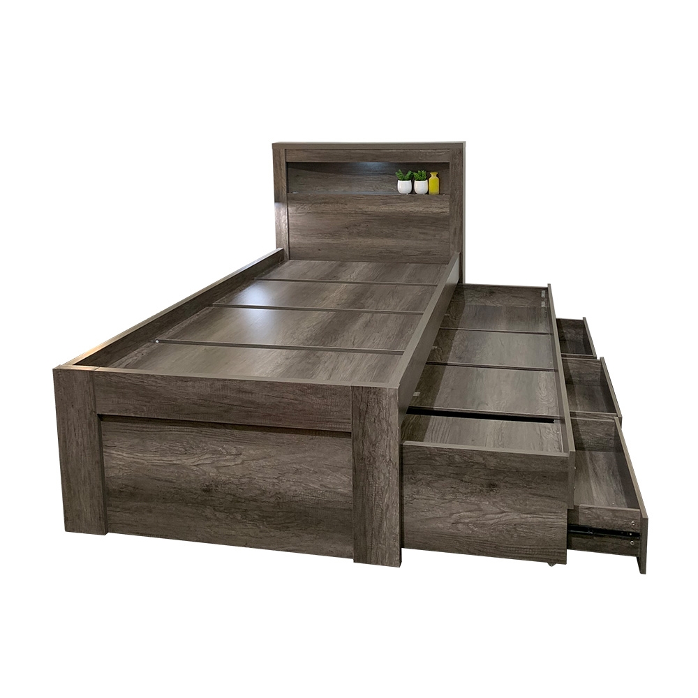Arc Captain Bookend King Single Bed Frame W Trundle 3 Drawers Forty Winks