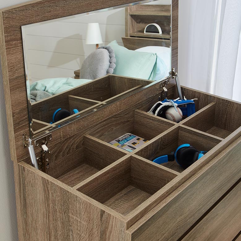 Ellipse Tallboy (5 Drawer) W/Mirror Forty Winks