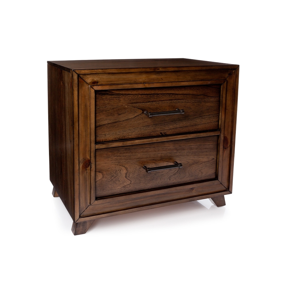 Oregon Bedside Table (2 Drawer) Forty Winks
