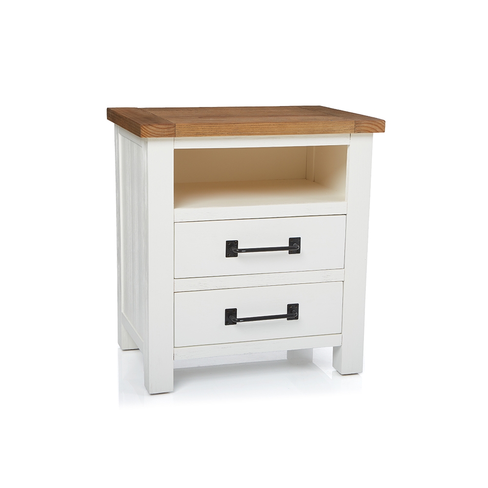 Cottage Bedside Table (2 Drawer & Shelf) Forty Winks