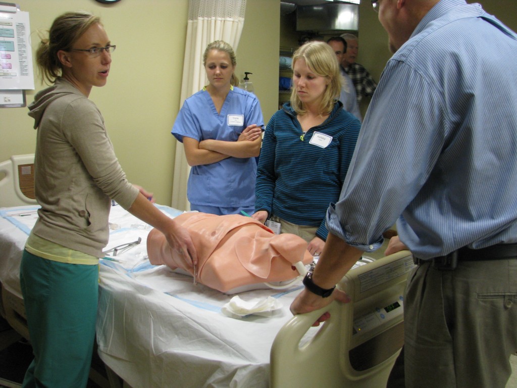 Clinical simulation with a dummy chest