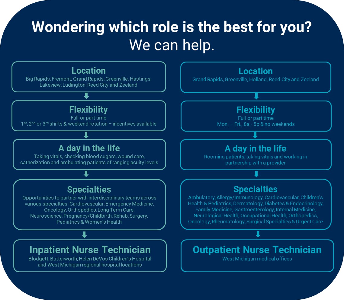 Wondering which role is best for you, schematic infographic