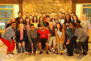 Group shot of Internal Medicine Residents at the 2018 retreat indoors