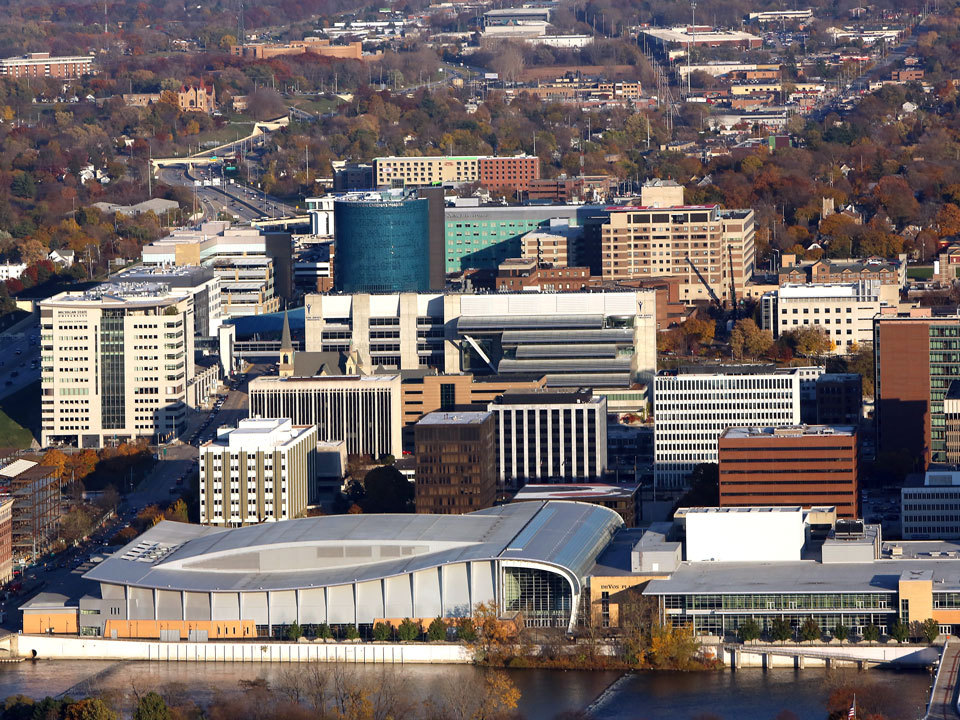 Overhead view of Medical Mile in Grand Rapids