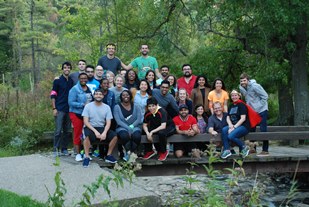 Group shot of Internal Medicine Residents at the 2018 retreat outdoors