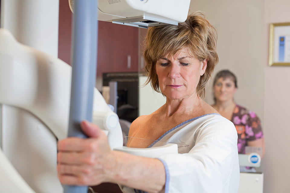 Woman receiving a diagnostic scan