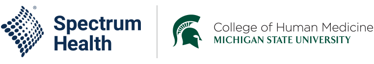 Spectrum Health & Michigan State University College of Human Medicne logo
