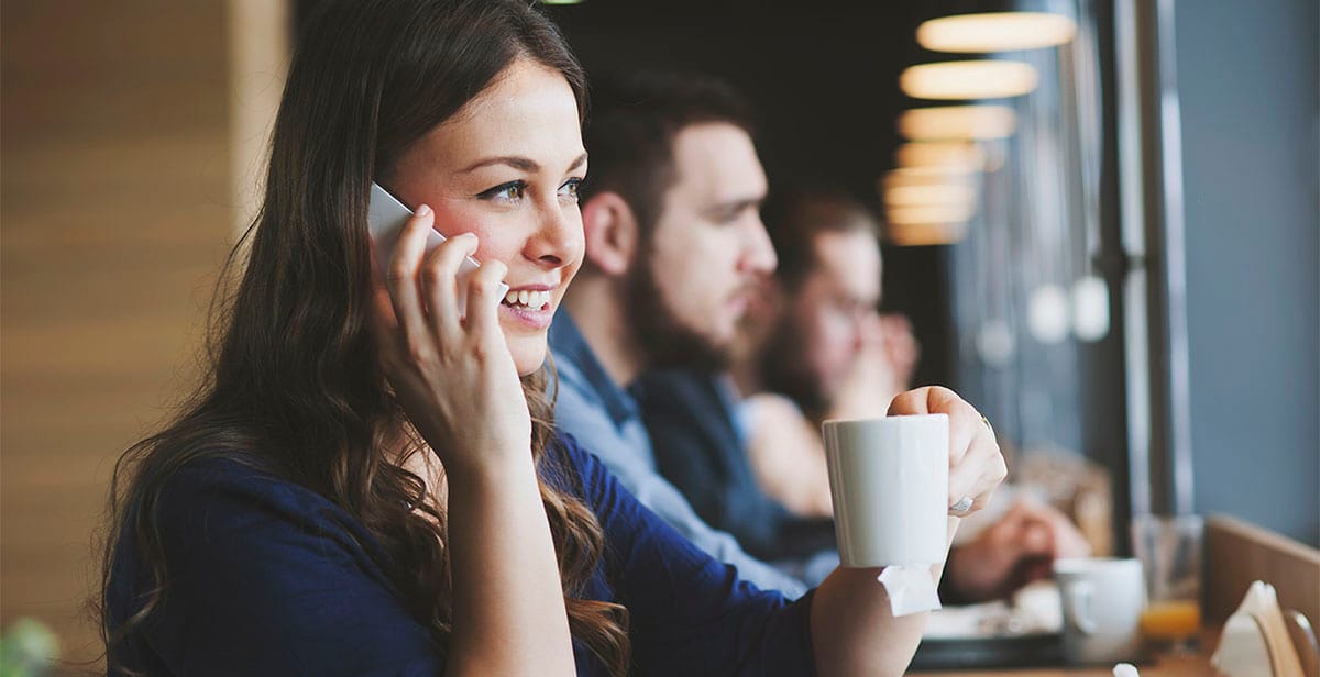 Woman talking on the phone