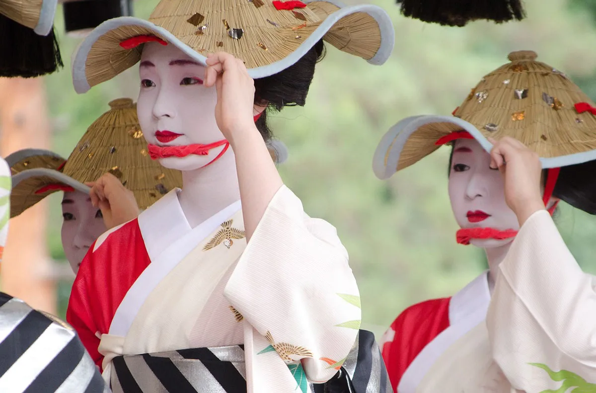 Woman in traditional Japanese clothes during Gion Matsuri in Kyoto