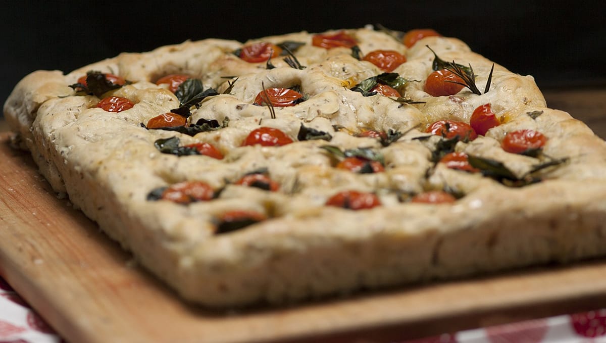 Traditional Italian food called Focaccia
