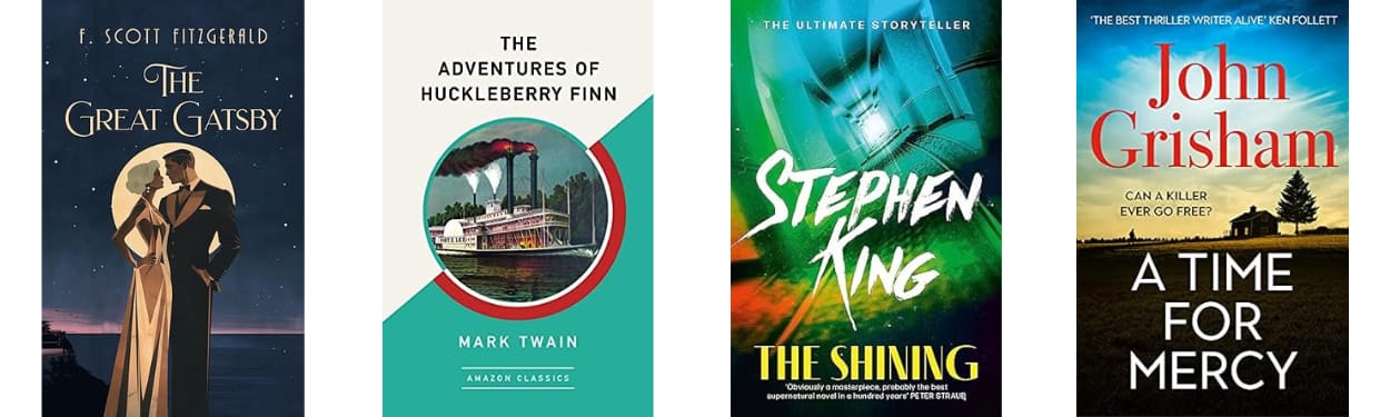 Covers of famous American books