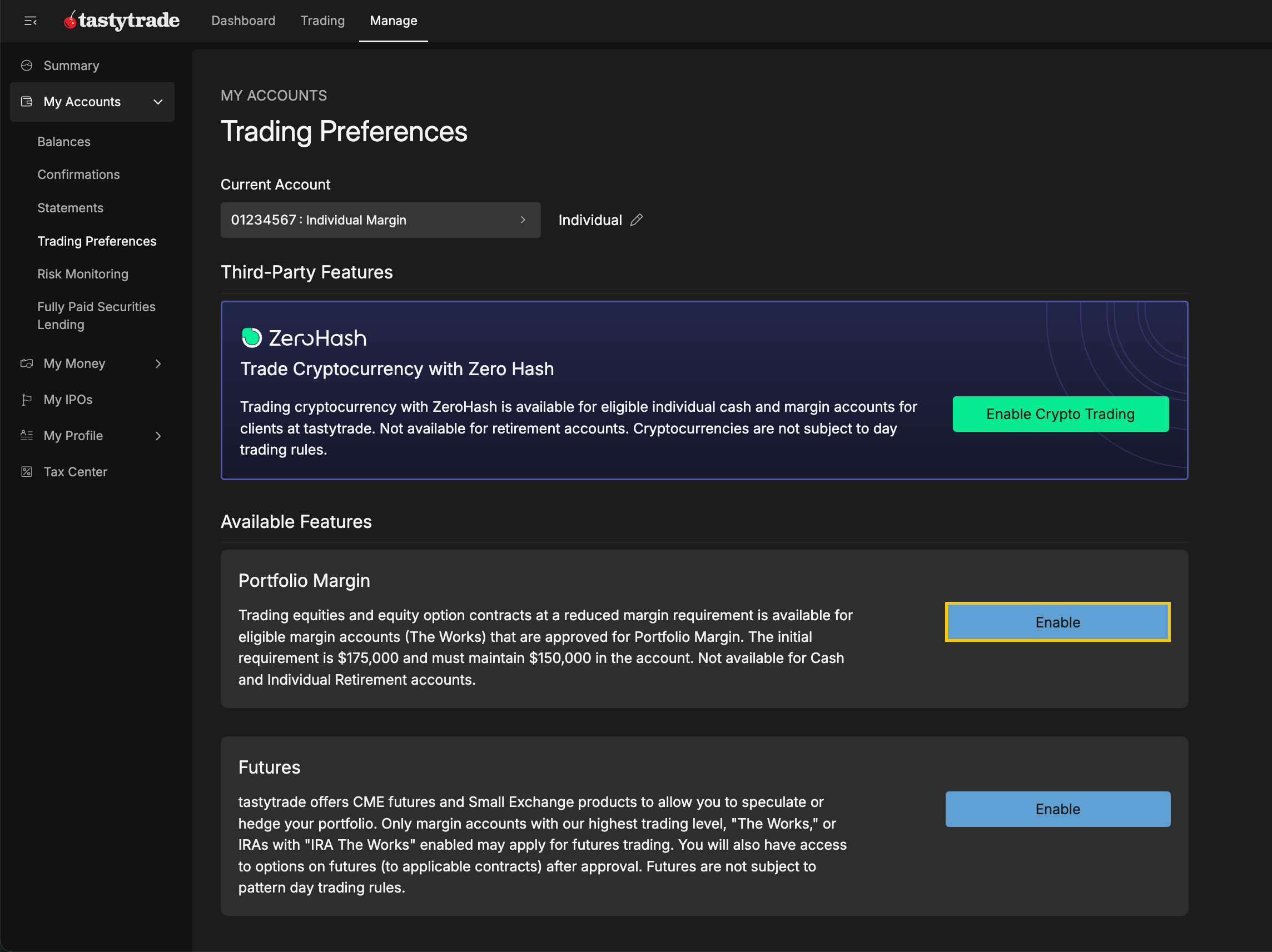 how to enable portfolio margin step 2 tastytrade