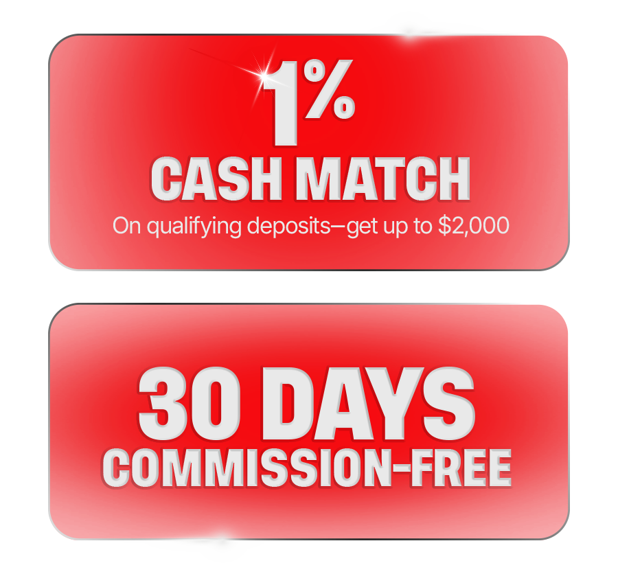 1% cash back and 30 days no commissions